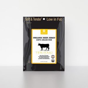 Organic Beef Jerky, 100% Grass-Fed, Teriyaki, 2.25 Ounce, 4 Packs